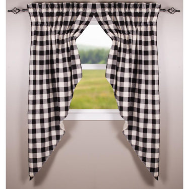 Black Buttermilk Buffalo Check Gathered Swag Lined C6510011 - The Fox Decor
